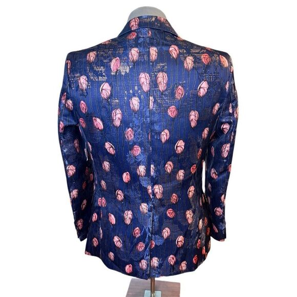 St. Patrick Single Button Tuxedo Jacket Sz. S Floral Design Vented - Picture 7 of 13